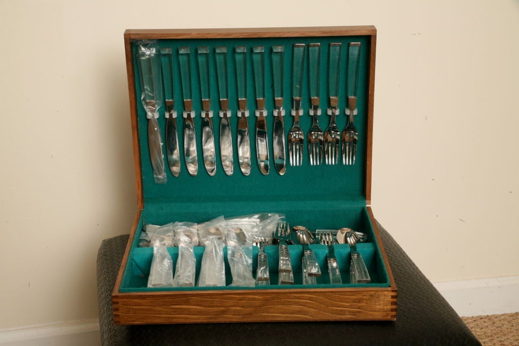 Lucite & Stainless Steel  Flatware Service 1