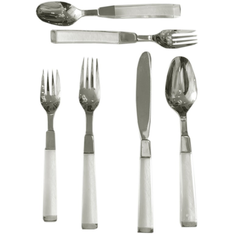 Lucite & Stainless Steel  Flatware Service