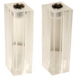 Pair of Lucite Candle Sticks