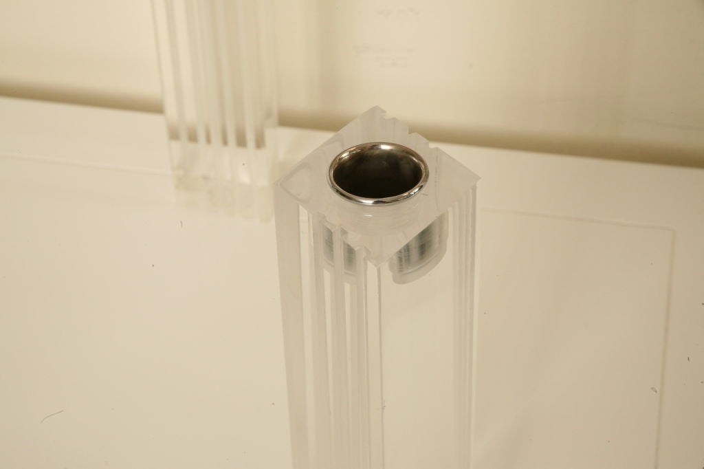Pair of Lucite Candle Sticks 3