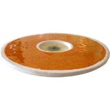 Handcrafted Orange Ceramic Dish by Herrhberg