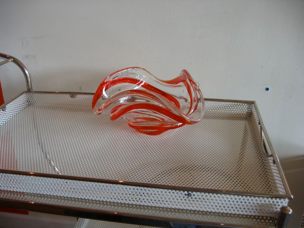20th Century Signed Chalet Glass Centerpiece Bowl