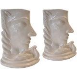 Pair of French Ceramic Bookends