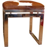 Cowhide and Chrome Bench/Ottoman