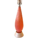 Luscious and Rare Ribbed Murano Lamp