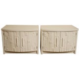 Pair of White Lacquered Side Chests/Night Stands Vintage Pair of White Lacquered Side Chests/Night Stands