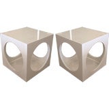 Pair of Sculptural Lane Cube End Table