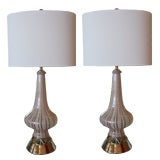 Vintage Stunning Pair of Murano Glass Lamps by Alberto Toso