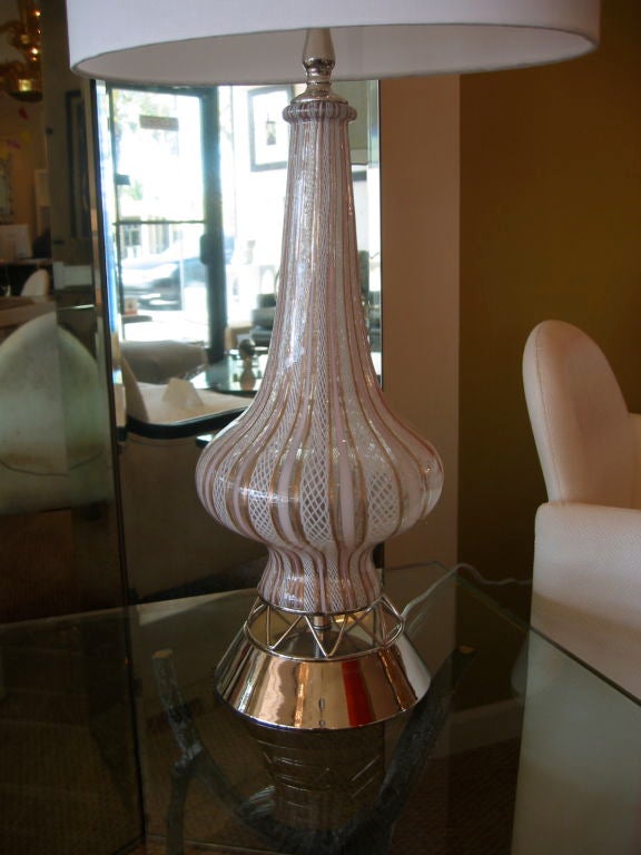 Italian Stunning Pair of Murano Glass Lamps by Alberto Toso