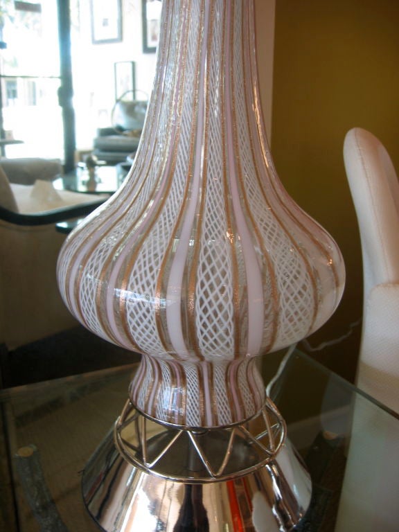 20th Century Stunning Pair of Murano Glass Lamps by Alberto Toso