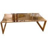 High Polished Steel & Glass Pace Cocktail Table