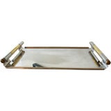 Italian Silver Plate & Brass Serving/Vanity Tray