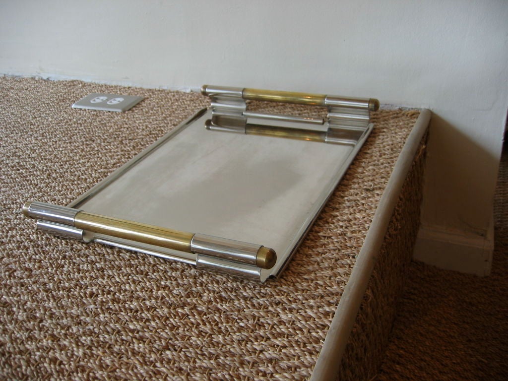 Italian Silver Plate & Brass Serving/Vanity Tray