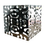Unique High Polished Steel Cube Side Table