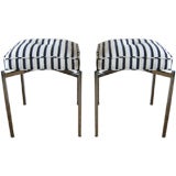 Pair of Nickel Silvered Benches