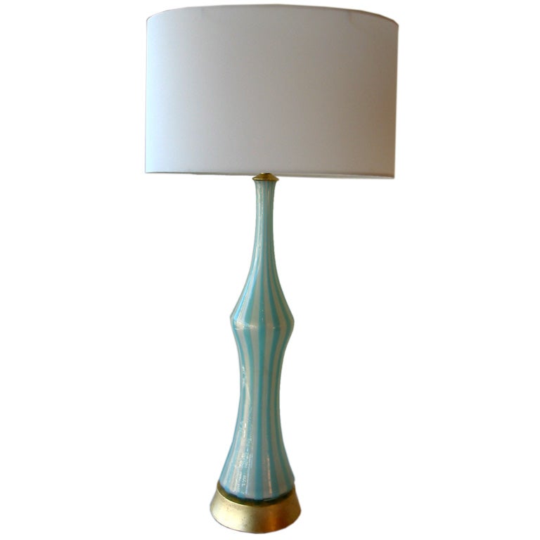 Rare Barbini Murano Glass Circus Tent Table Lamp
