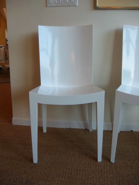 American Pair of Karl Springer White Lacquered Wood 