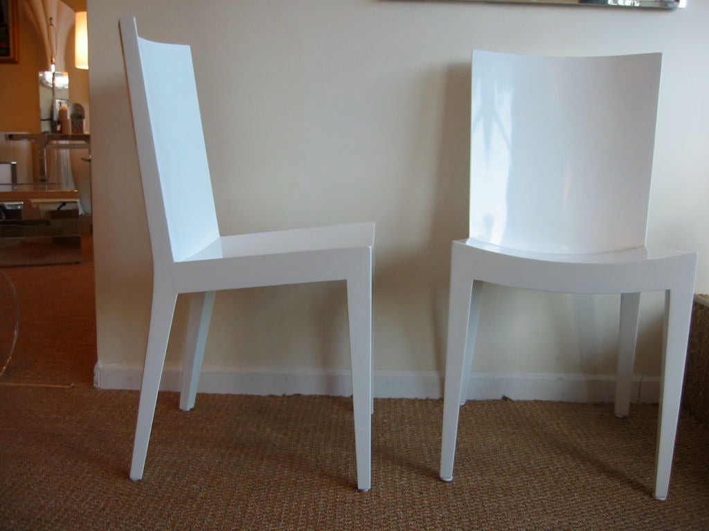 20th Century Pair of Karl Springer White Lacquered Wood 