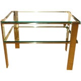 High Polished Solid Brass Two Tiered Table