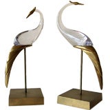 Exquisite Pair of Blown Glass Egrets