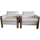 Stunning Pair of Brueton Chrome Club Chairs