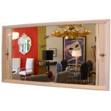 White Lacquered Starburst Mirror in the style Of Parzinger