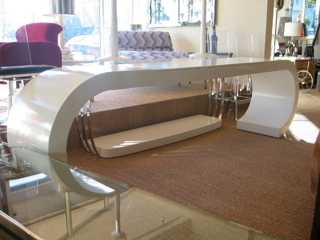 Monumental Custom Waterfall Console after Karl Springer