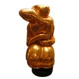 Brass Intertwined Male Female Puzzel Sculpture