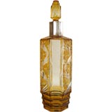 Czech Cut Crystal Bottle with Crystal Top