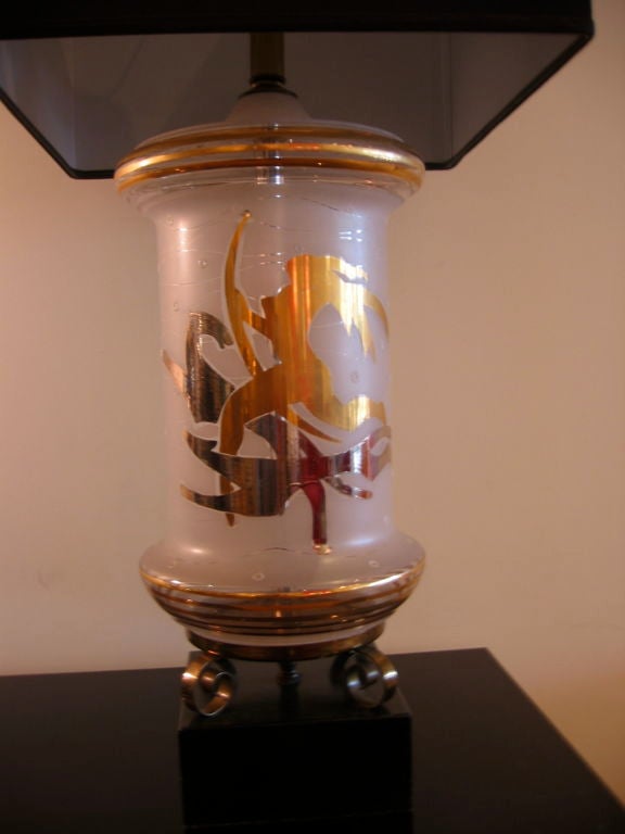 20th Century Glass Diana Lamp