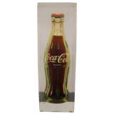 Vintage American Pop Art Coca Cola Bottle in Lucite Cube