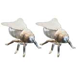 Pair of Silver Fly Salt and Pepper Shakers