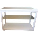 White Lacquered Bar Cart   SALE