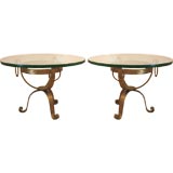 Pair of Circular Iron End Tables