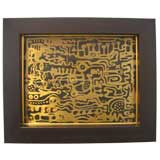 Pair of Etched Brass Framed  Wall Art