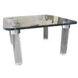Lucite and Glass Cocktail Table
