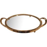 Round Nickel Silver 
Glass Tray