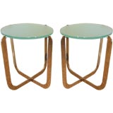 Pair of Nickel Silvered End Tables
