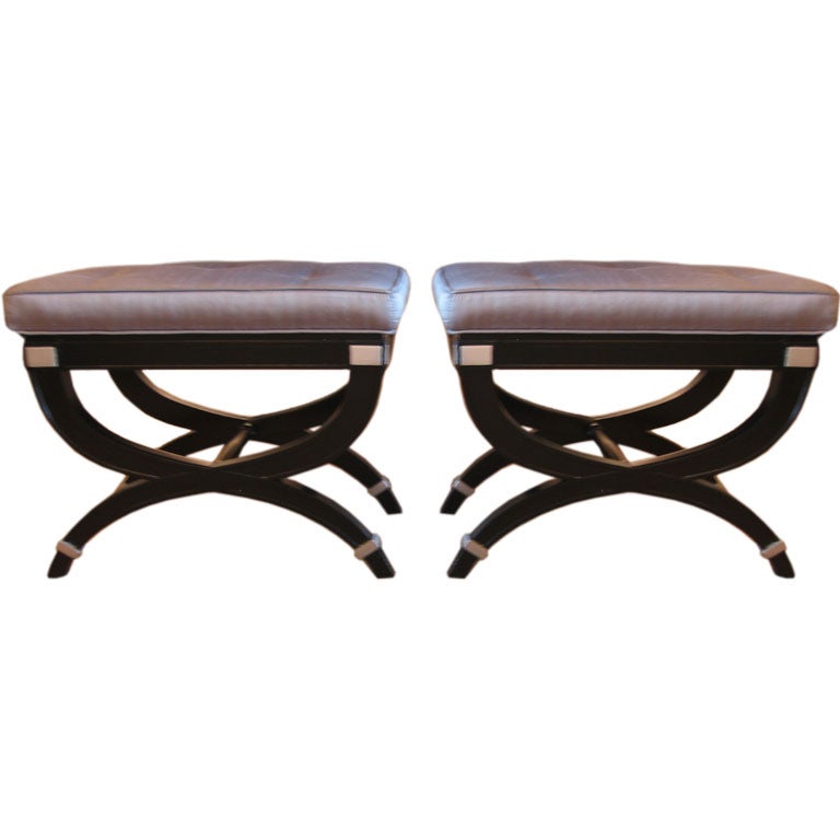 Pair of Hollywood Regency Style Benches
