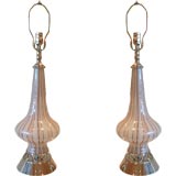 Vintage Pair of Stunning Italian Glass Lamps by Alberto Toso