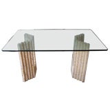 An Architectural Layered Coquina Stone Table Base