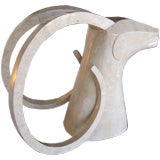 Large Rams Head Sculpture in Travertine Patchwork