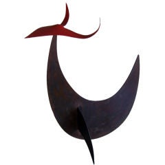 Painted Metal Bull Table Sculpture - style of Calder
