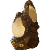 Vintage Gabriella Crespi  Bronze and Glass Penguin Lamp (SIGNED)