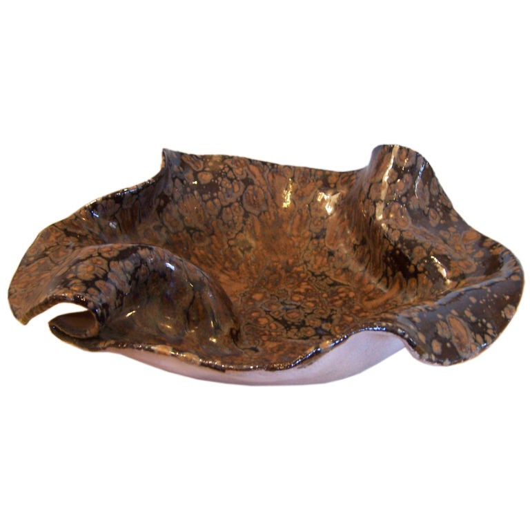 Limited Series Marbelized Glazed Ceramic Bowl