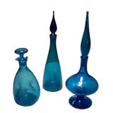 Set of Three Blenko Decanters