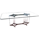 Alessandro Albrizzi Acrylic and Brass Dining Table