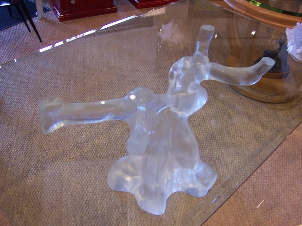 A. Rocchi Signed Branch Base Lucite Table