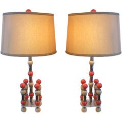 Pair of Mid-Century Molecular Table Lamps
