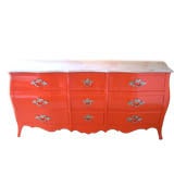 Hermes Orange Lacquer Dresser by John Widdicomb